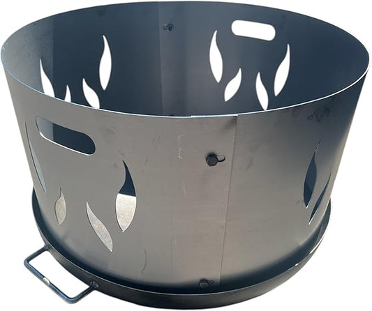 Fire Pit Spark Screen 39" – 2-Piece Heavy Duty Steel Mesh Cover with Handle – Rust Patina Finish – Outdoor Fire Bowl Spark Guard for Patio & Backyard Safety (39" Flame Guard)