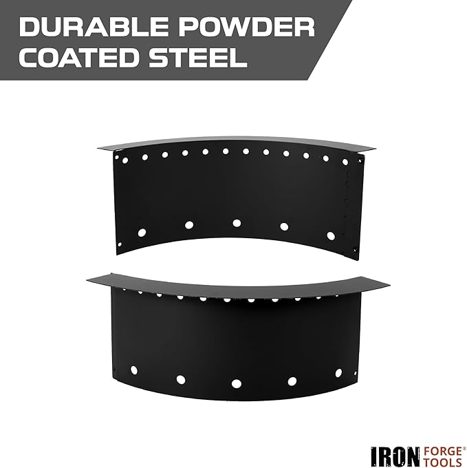 Iron Forge Tools Fire Pit Ring 30 Inch Outer/24 Inch Inner - Outdoor Heavy Duty Metal Round Smokeless Fire Ring Insert Liner - Utility Patent Pending (30x24x10)