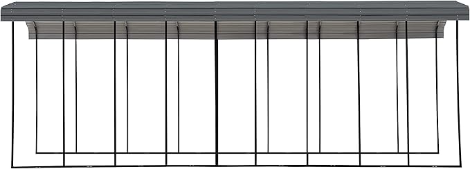 Arrow Carports Galvanized Steel Carport, RV Metal Carport Kit, 14' x 42' x 14', Charcoal