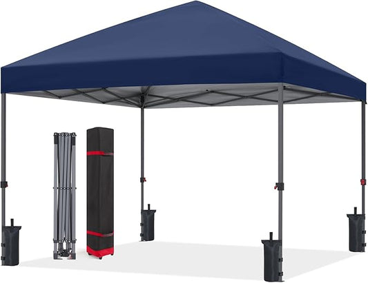 ABCCANOPY Pop Up Canopy - Outdoor Patio Portable Canopy Tent Heavy Duty for Backyard and Deck with 4 Sandbags(Navy Blue, 10x10)