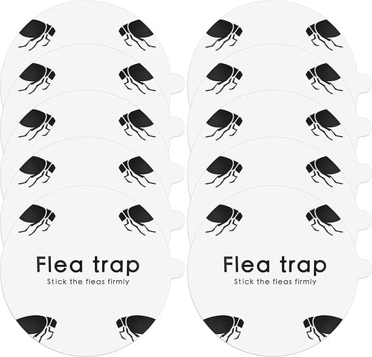 Flea Trap Sticky Pads Refills, 10 Pack 7.1 Inch Round Replacement Glue Boards Refill Discs for Most Flea Light Trap for Inside Your Home, Non-Toxic Family Pet Safe Sticky Board for Indoor Bed Bug Lamp