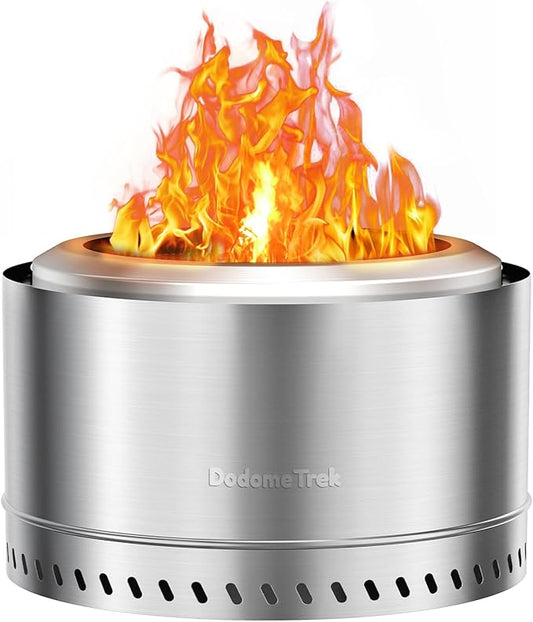 Smokeless Fire Pit, Portable Firepit Outdoor, 27 Inch Stainless Steel