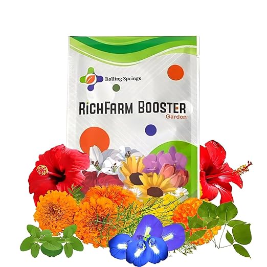 RichFarm Booster, Soil Condition Powder, Root Stimulator for Indoor or Outdoor Plant, Billion Microbes, Work with Any Fertilizer or Plant Food, Organic, Natural Plant Protector, 5 Pouch