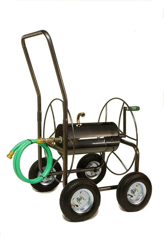 Yard Butler 4-Wheeled Hose Truck, 400' Metal Hose Caddy, Suitable for Gardens, Lawns and Fields
