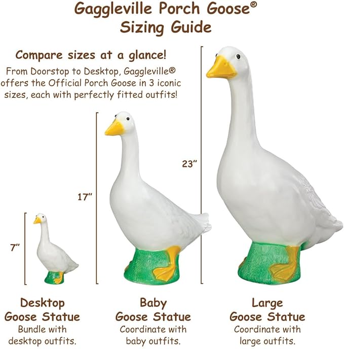 Fox Valley Traders Gaggleville 23" Large White Goose, Plastic Garden Décor, Vibrant and Clean Painted Goose Feet - Indoor or Outdoor Decorative Figurine for Garden, Patio, or Entryway Accent