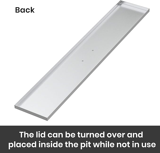 Stanbroil Fire Pit Lid Fits 48 x 6 Inches Linear Drop-in Burner Pan, Solid Stainless Steel Cover for Outside Firepit