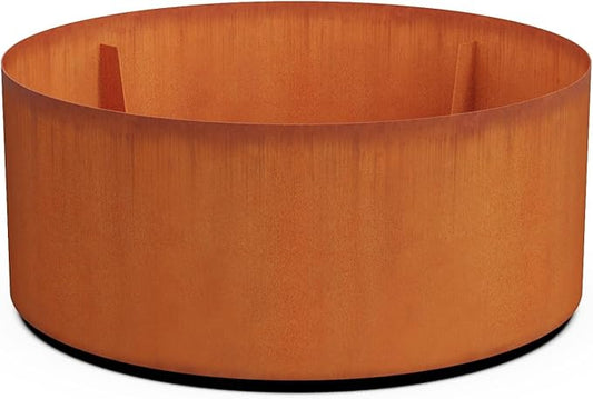 Plantercraft Large Round Planters for Outdoor Plants - 42 Inch Extra Large Corten Steel Planter | Modern Metal Garden Planter for Patio, Deck, and Landscape Focal Point