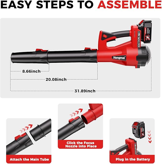 for Men Cordless Leaf Blower 4.0Ah: Lightweight Handheld Blower 21V Low-Voice for Yard Cleaning, Home Garden and Daily Maintenance