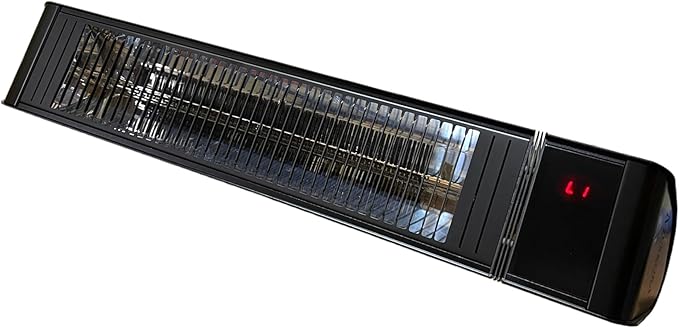 SunWave 2000-Watt Black Carbon LED Screen Infrared Patio Heater, Wireless Remote Controlled with 6 Heat Levels, Electric 220-240v Residential or Commercial by Muskoka Lifestyle Products