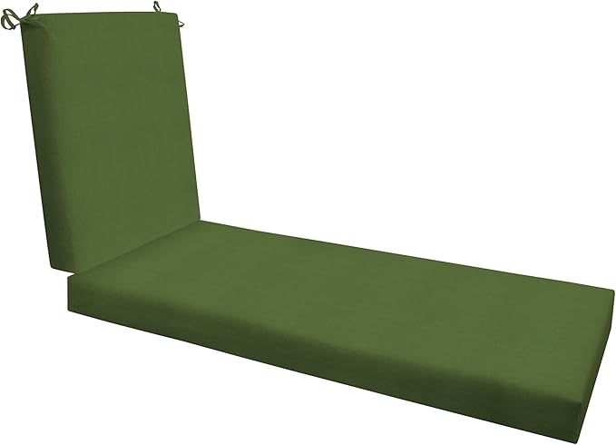 Honeycomb Outdoor Heritage Chaise, 22.5" W x 70" L, Textured Solid Artichoke Green Chair Cushion for Patio Furniture