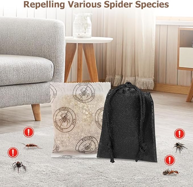 15 Pack Powerful Spider Repellent Indoor Protection for Your Home, Made with Natural Ingredients, Long-Lasting Indoor & Outdoor Spider Control for Home, Garage, Basement, and More, Safe & Easy to Use