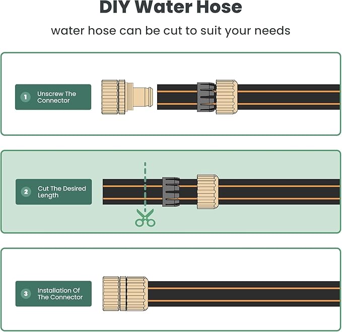 Giraffe Hybrid Garden Hose 5/8" x 100ft, Custom Length, NO Kink, Flexible, Leakproof Hose with Male to Female Fittings, 600 Burst PSI