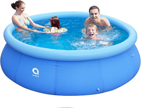 Inflatable Top Ring Swimming Pools for Adults Outdoor Easy to Set（± 10 ft X 30 in） Blue
