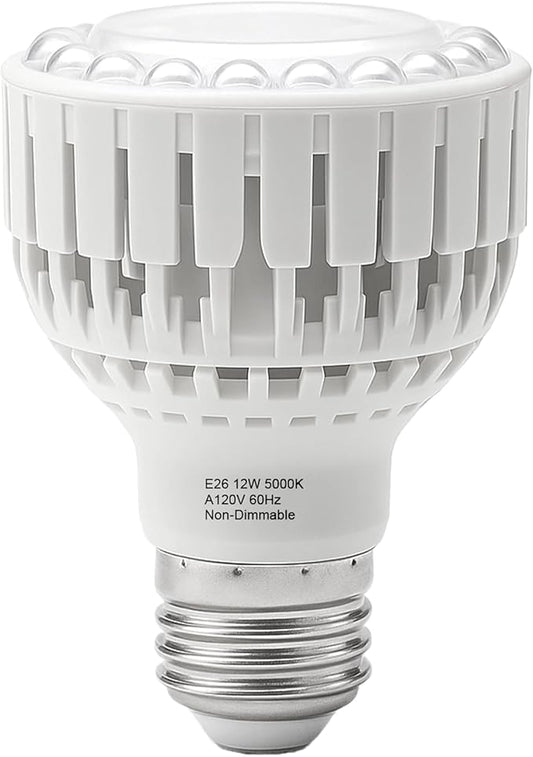 GooingTop LED Grow Bulb,12W (80Watts Equiv) 5000K White Full Spectrum Plant Light for Indoor Plant Growing,Super Bright & High Output,1 Pack
