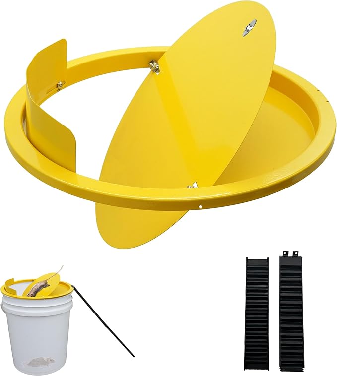 Bucket Lid Mouse Trap Metal 5 Gallon Bucket lid,Strong Metal Material That Cannot be Bitten, auto Reset, Repeat Catch, Indoor Outdoor, Reusable 5 Gallon Bucket Lid, (1Pack)