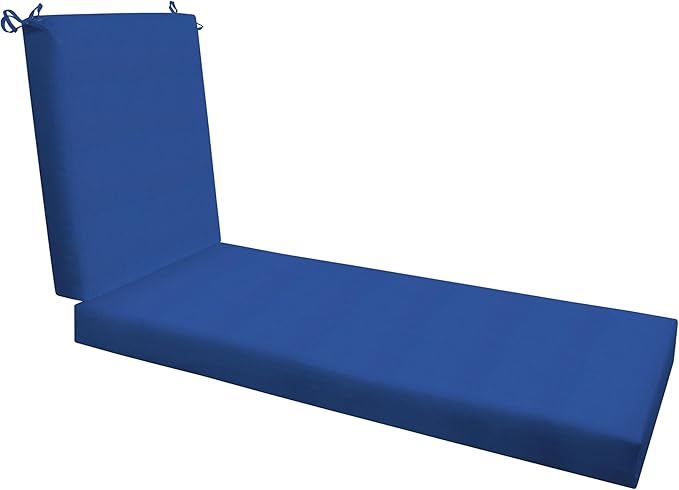 Honeycomb Outdoor Heritage Chaise, 22.5" W x 70" L, Textured Solid Sapphire Blue Chair Cushion for Patio Furniture