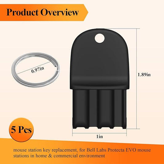 5 Pcs Mouse Station Key Replacement, Fit for Bell Labs Protecta EVO Express, Ambush, Circuit and Protecta EVO Landscape Mouse Stations, in Home&Commercial Environment