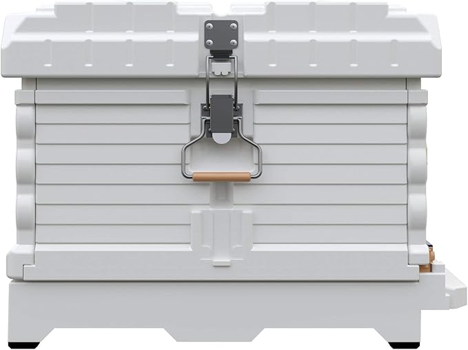 Apimaye Ergo Insulated 10 Frame Bee Hive Set [NO Frames Included] (Single Hive, White Body Blue Entrance)