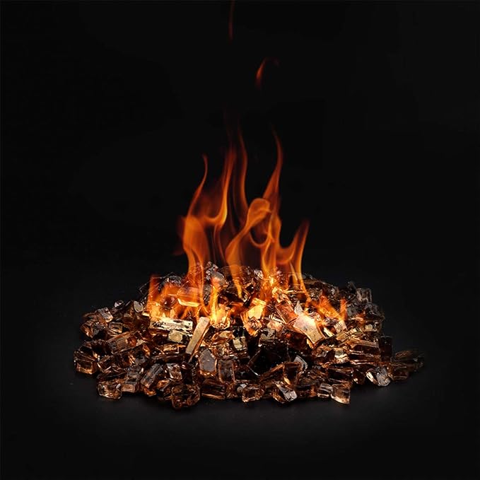Onlyfire 10-Pounds High Luster Fire Glass for Natural or Propane Fire Pit Fireplace & Landscaping, 1/2-Inch Copper