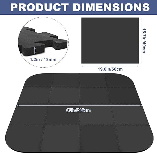 85 Inch Hot Tub Mat & Pad for Inflatable Tubs, 1/2" Extra Thick Hot Tub Pad Foundation Non-Slip EVA Foam Padding for Outdoor Hot Tubs Pool Spa Pad Game Camping Mat, Easy Clean