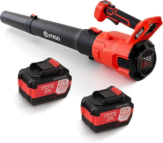 Cordless Leaf Blower with 2 * 21V 4.5Ah Batteries and 2 Tubes, Powerful Lightweight Handheld Garden Leaf Blower, Suitable for Dust Removal, Snow Removal, Yard and Homework