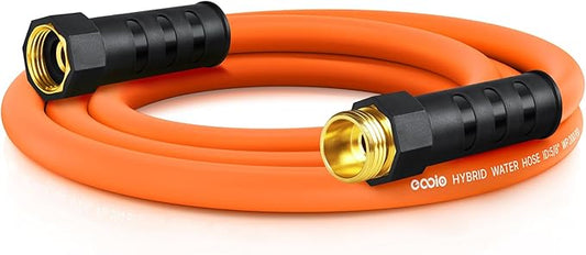 Garden Hose 6 ft x 5/8", NON-EXPANDING Flexible Water Hose, Kink Resistant Lightweight Hybrid Hose, Leakproof Yard Hose with Male to Female Fittings
