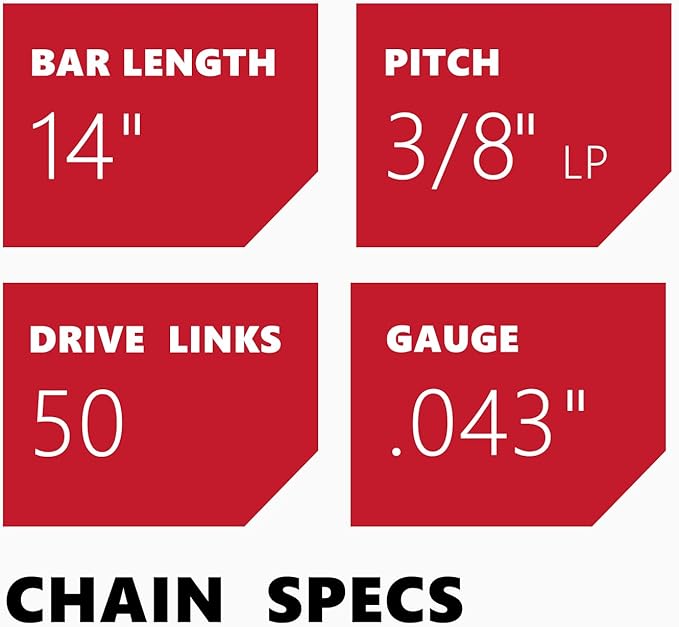 KAKEI Stihl Chainsaw Chain 14 Inch 3/8" LP Pitch .043" Gauge 50 Drive Links- 61PMM3 50 Fits STIHL MS170, MS180C, MS193T, MS194T - 36100050050, R50 (3 Chains) - Semi Chisel