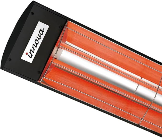 6000 Watt Electric Infrared Dual Element Heater-240 Voltage-Black Finish-No Fascia Decorative Fascia