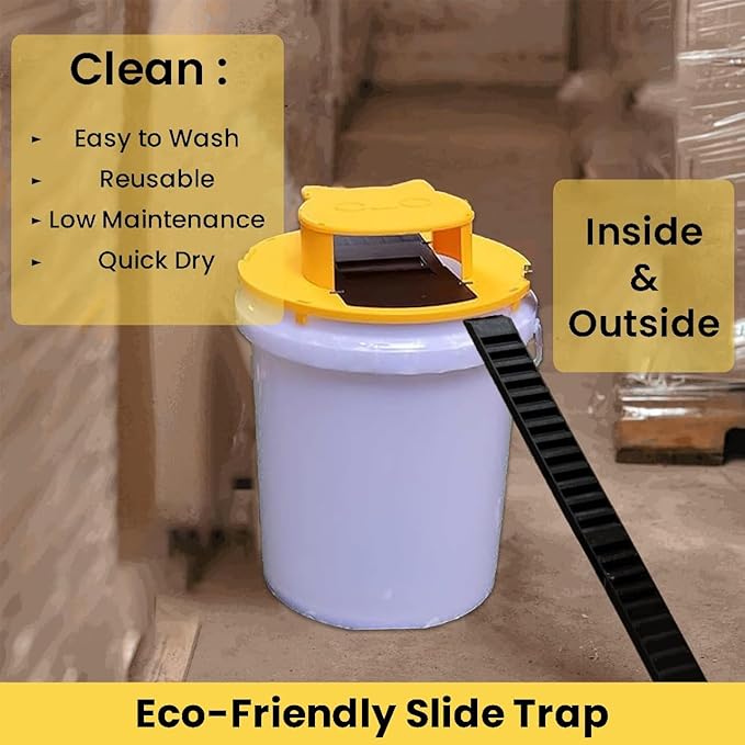 Bucket Lid Mouse Trap [2 Pack] - Reusable Mouse Catching Tool for Indoor/Outdoor, Mouse Trap Bucket Works with 5 Gallon Buckets