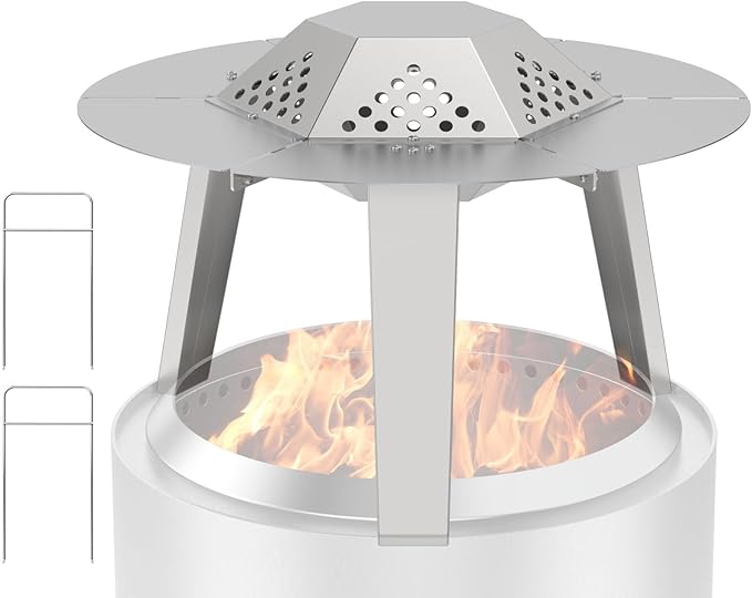 Heat Deflector for Solo Stove Ranger Accessories, Heat Diffuser for Solo Stove Ranger 15" Firepit Captures & Redirects Warmth, 304 Stainless Steel Ranger Heat Deflector with Carrying Handle & 3 Legs