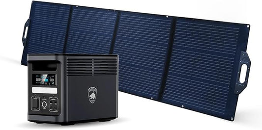 Power Hound EP1800W Portable Power Station, 1536Wh Expandable Solar Generator with Panels Included, Fast Recharge, LiFePO4 Battery, App Control, Home, RV, Camping, Emergency