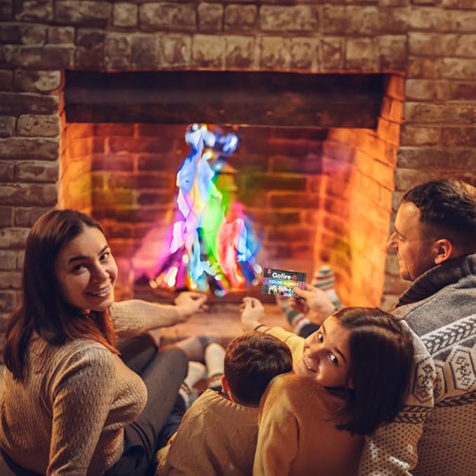 Color Flame Packets - Safe for Indoor & Outdoor Use - 1 Hour Burn for Campfires, Fireplaces, Firepits - No Need to Open Just Drop in (15)