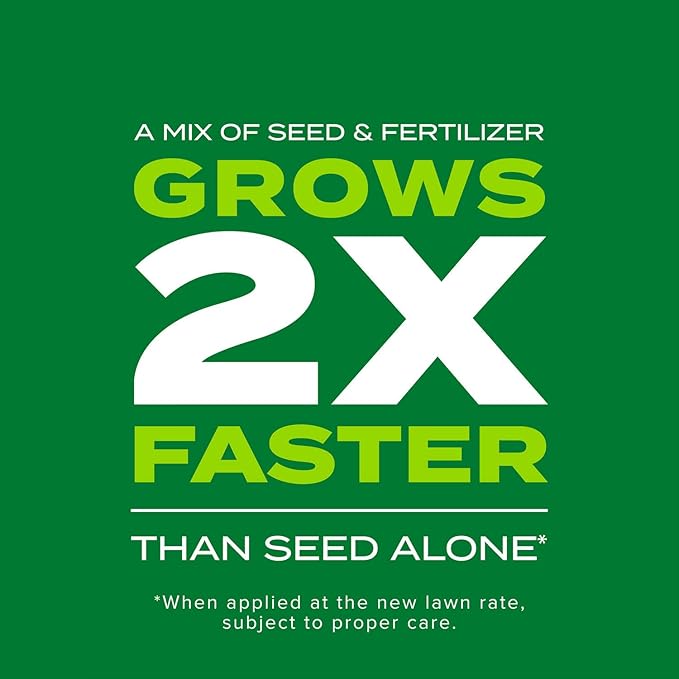 Scotts Turf Builder Rapid Grass Sun and Shade Mix, Combination Grass Seed and Fertilizer, Grows Green Grass in Just Weeks, 16 lbs.
