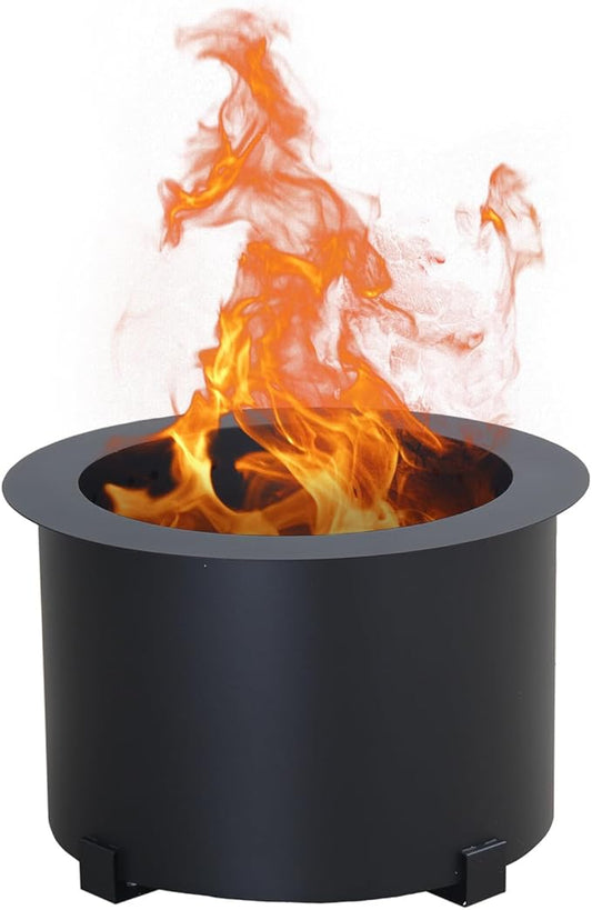 23.6 Inch Smokeless Fire Pit Stove, Outdoor Bonfire Firepit Stainless Steel, Wood Burning Fireplaces for Patio, Backyard, Camping