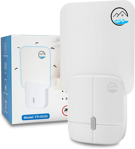 Flying Insect Trap, Plug-in Fruit Fly Trap, Indoor Gnat Traps, 400 Sqft Protection Area, Suitable for Gnat, Moth, and Mosquito, and Can Used in Every Corner of Home（1 Device +5 Glue Cards）