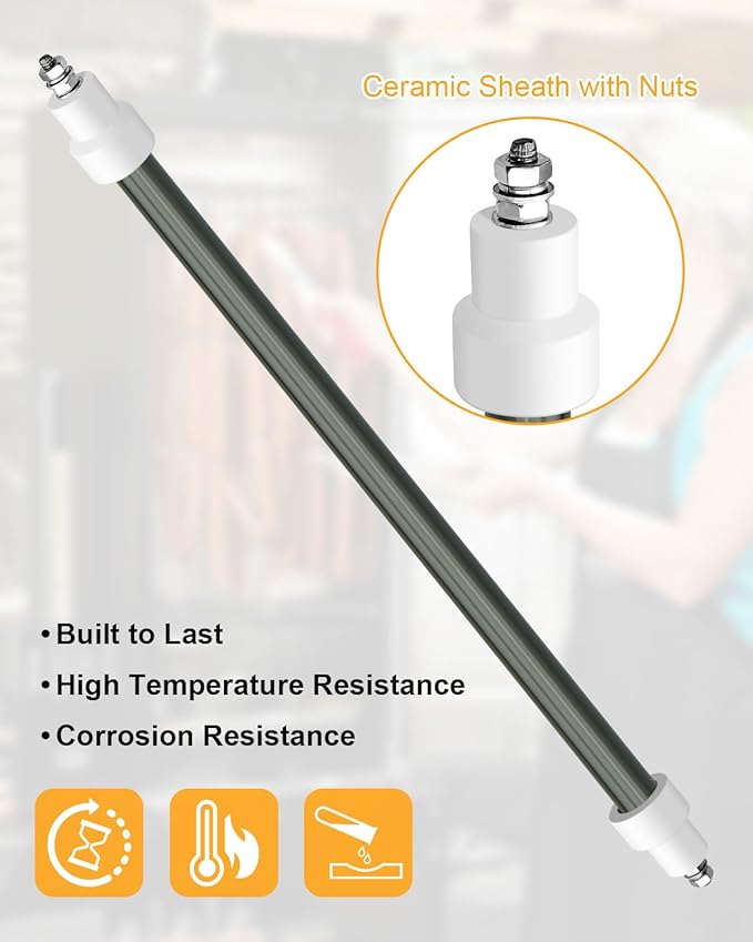 120V 500W Heating Element Compatible with Bradley Smoker BS611 BTDS76P 4-Rack Outdoor Electric Smoker BTDS108P 6-Rack Digital Food Smokers, Ceramic Sheath with Nuts