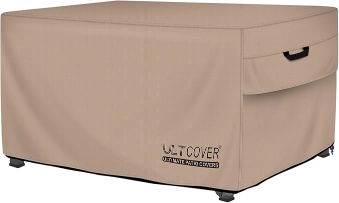 ULTCOVER Rectangular Gas Fire Pit Table Cover 57x22 inch Waterproof Heavy Duty Firepit Cover