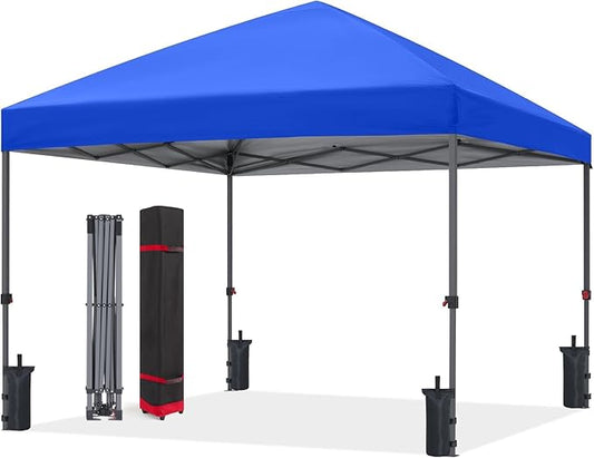 ABCCANOPY Pop Up Canopy - Outdoor Patio Portable Canopy Tent Heavy Duty for Backyard and Deck with 4 Sandbags(Royal Blue, 10x10)