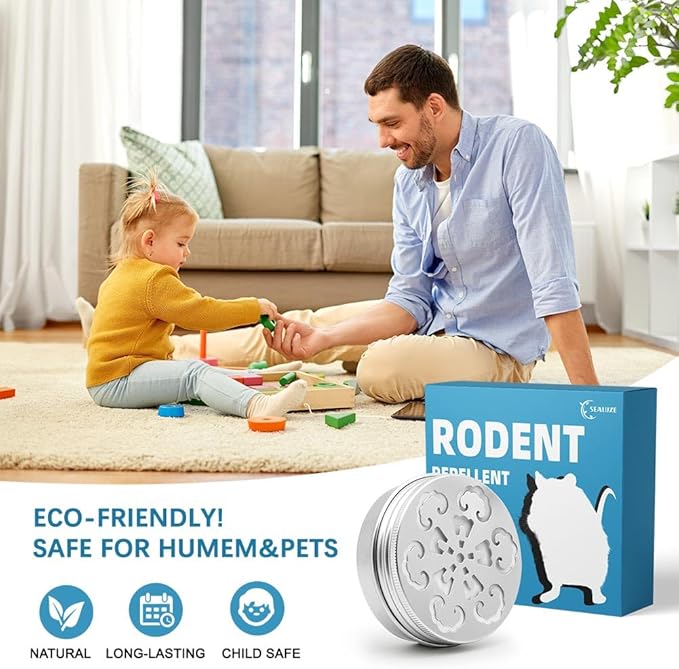 Rodent Repellent for Car Engines, Mouse Repellent, Car Mice Repellent, Peppermint Oil to Repel Mice and Rats, Indoor and Outdoor Protection, Get Rid of Mouse Naturally, Safe for Use, 2 Packs
