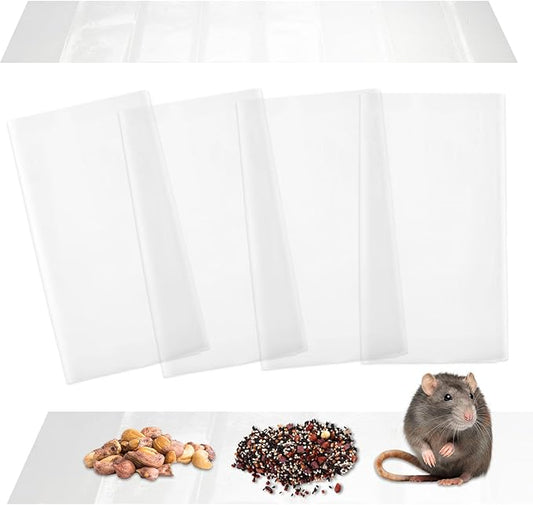 Qualirey Large Sticky Mouse Trap 24 Inch Sticky Rat Glue Roach Indoor Pest Control for Trapping Snakes Rats Spiders Roaches in Restaurant Kitchen House Supplies (Clear,4 Pack)