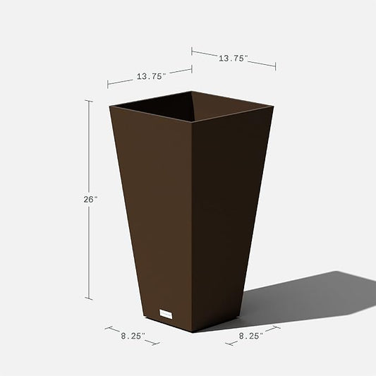 Veradek V-Resin Indoor/Outdoor Taper Planter, 2-Pack (26 inch, Espresso)