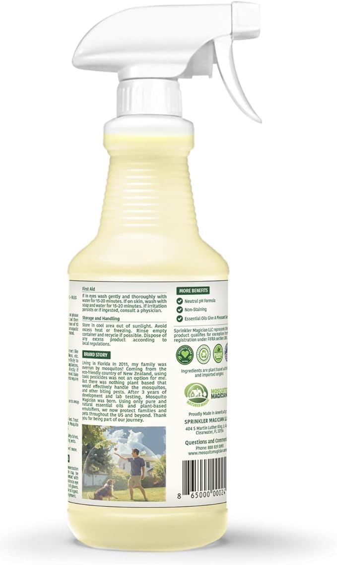 Mosquito Magician Indoor Pest Spray – Design for Indoor Use to Neutralize Spiders, Roaches, Ants & Flies with Plant-Sourced Essential Oils, Efficient Ready to Use Home Pest Spray – Rosemary, 32 OZ
