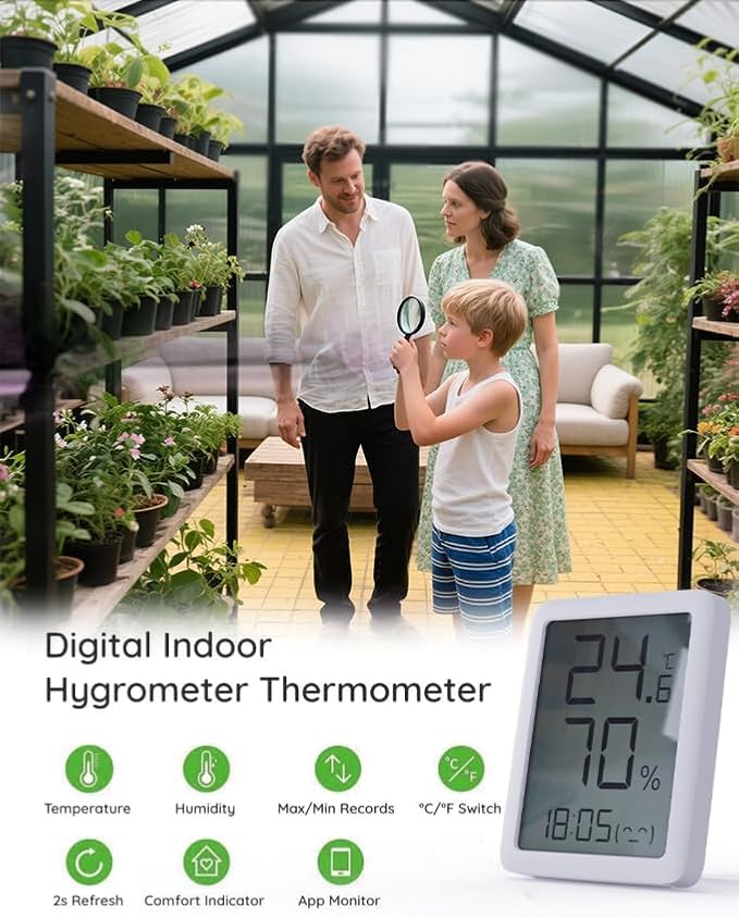 8×10FT Greenhouse for Outdoors, Large Walk in Greenhouse Kit and Garden Planting, Green Houses for Outside with Electronic Thermometers, Withstands Strong Wind or Snow to Protect Vegetables or Plants