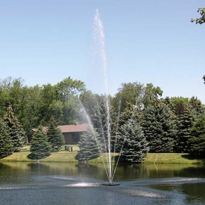 Scott Aerator Clover Big Shot Fountain - 1/2 HP 230V Pond Aerator with 70 ft. Electric Cord |Efficient Pond Aeration System | Aerating Fountain for Lakes & Ponds |Decorative Pond Fountain