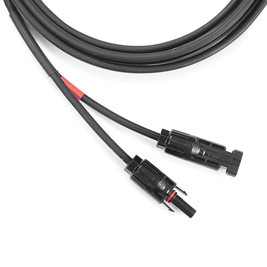 Solar Cable 10 Feet 2x12 AWG Twin Wire Solar Extension Cable, Copper Strand with Female and Male Connectors on Single end, Solar Panel Cable Wire & Adaptor for Home, Shop and RV Solar Panels