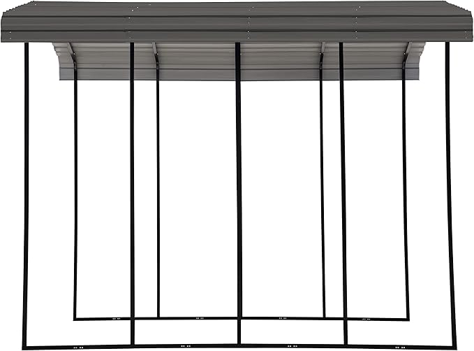 Arrow Carports Galvanized Steel Carport, RV Metal Carport Kit, 14' x 20' x 14', Charcoal