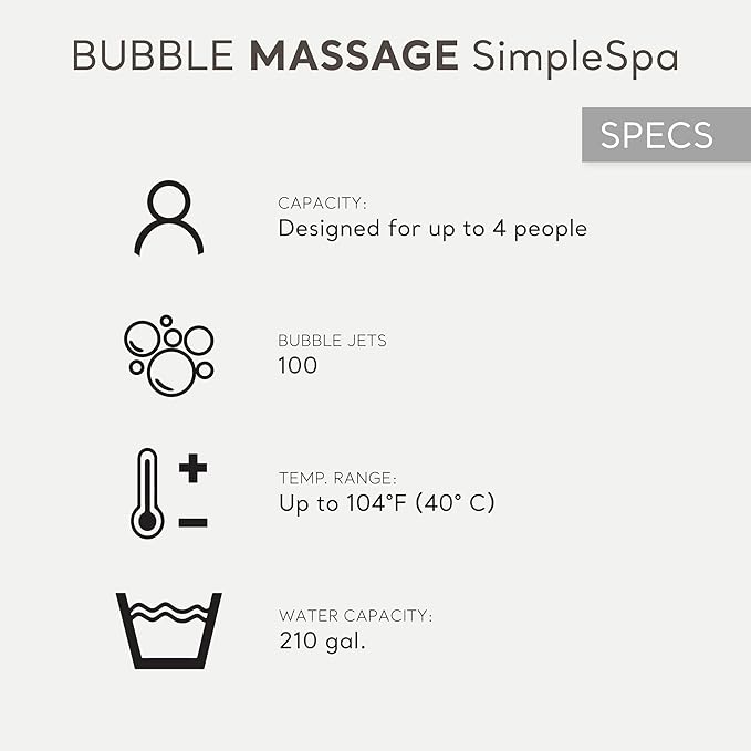 INTEX 28483E SimpleSpa Inflatable Hot Tub 4 Person Bubble Massage Spa: Includes Insulated Cover – Built-in QuickFill Inflation – Soothing Jets – 77" x 26"