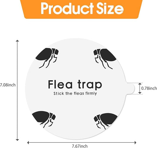 Flea Trap Sticky Pads Refills, 10 Pack 7.1 Inch Round Replacement Glue Boards Refill Discs for Most Flea Light Trap for Inside Your Home, Non-Toxic Family Pet Safe Sticky Board for Indoor Bed Bug Lamp