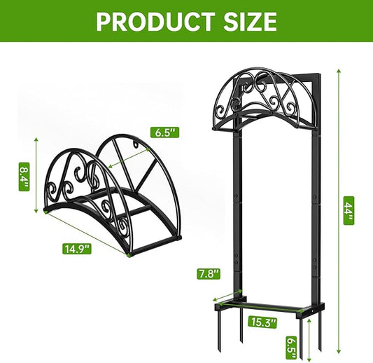GREENER Garden Hose Holder GREENER Detachable Water Hose Holder Freestanding Heavy Duty Metal Hose Hanger Holds 150-feet Hose,Outdoor Hose Holder Storage For Outside Yard Lawn,Black