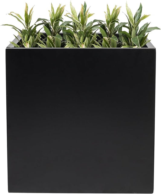 Tall Rectangular Removable Planter for Indoor or Outdoor Terraces, Porches, Durable All Weather, Garden, Modern Design, for Plants, Flowers(Cube)